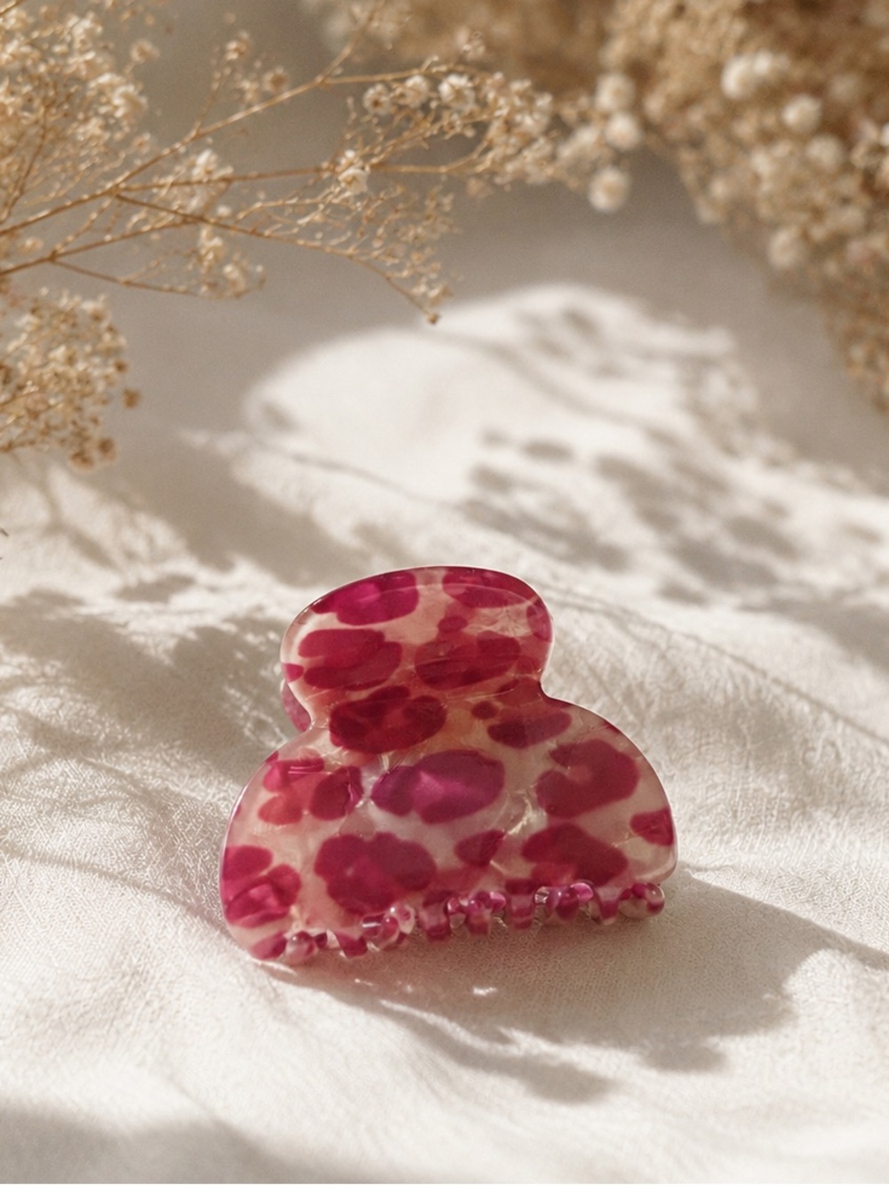 🆕💖Pink Leopard Print Mini Hair Claw Clip